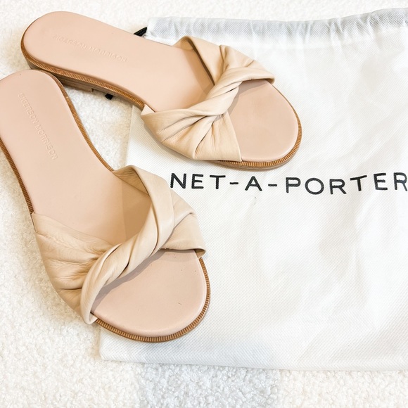 SIGERSON MORRISON calfskin knotted leather Easter sandals nude - Picture 2 of 7